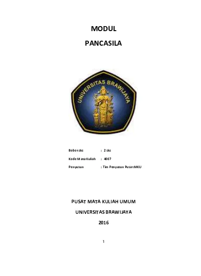 NILAI-NILAI ETIS KETUHANAN DALAM PANCASILA