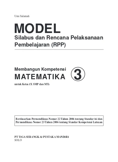 model silabus dan rpp matematika 9