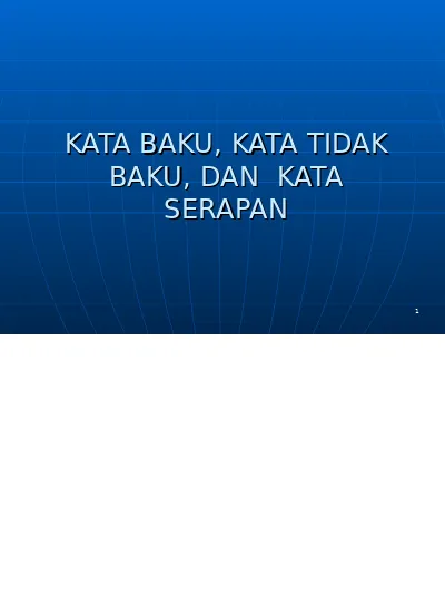 Contoh Kata Baku Dan Tidak Baku Di Bawah