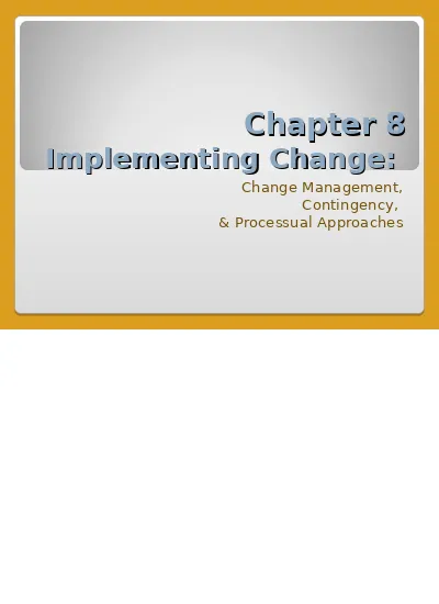 Implementing change