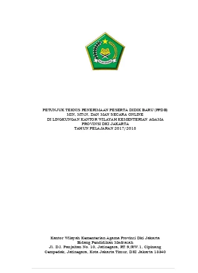 Panduan Ppdb Madrasah Dki Jakarta 2017 2018