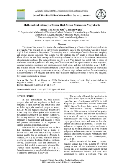 Sari Wijaya 2017 Math Literacy