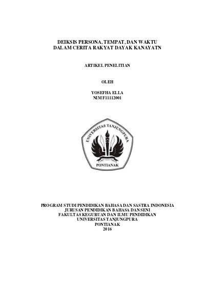 Top Pdf Deiksis Persona Tempat Dan Waktu Dalam Cerita Rakyat Dayak Kanayatn 123dok Com