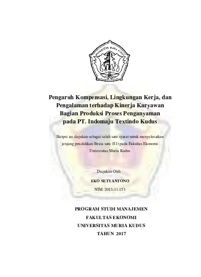 Pengaruh Lingkungan Kerja Dan Motivasi Kerja Terhadap Produktivitas Kerja Karyawan Dengan Semangat Kerja Sebagai Variabel Intervening Test Repository