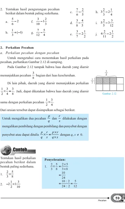 Bilangan Pecahan Materi Kelas 7 Dalam Bentuk Pdf Bab 2 Pecahan