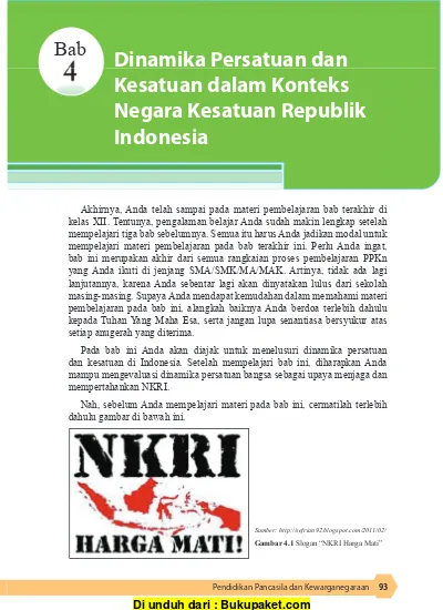Bab 6 Memperkukuh Persatuan Dan Kesatuan Bangsa Dalam Negara Kesatuan Republik Indonesia Nkri