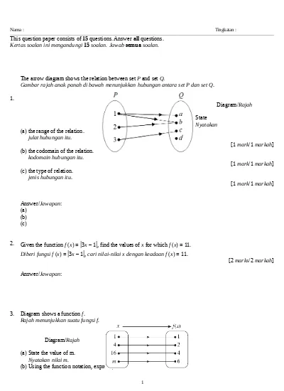 Ujian Mac Matematik Tambahan Tingkatan 4