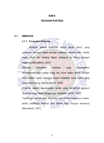 T1 Bab Ii Institutional Repository Satya Wacana Christian University Studi Obesitas Pada Masyarakat Desa Sanoba Kecamatan Sanoba Kabupaten Nabire Papua T1 Bab Ii