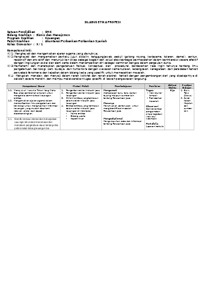 SILABUS ETIKA PROFESI Satuan Pendidikan