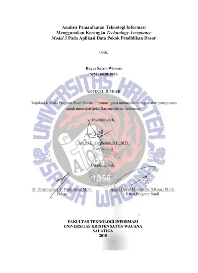 Top Pdf Institutional Repository Satya Wacana Christian University Analisis Pemanfaatan Web Opac Perpustakaan Uksw Menggunakan Pendekatan Technology Acceptance Model 3 123dok Com