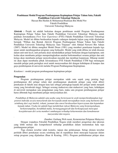 Pembinaan Modul Program Pembangunan Kepi