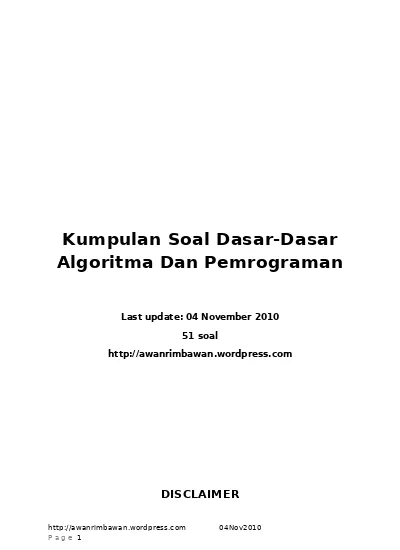 Kumpulan Soal Dan Jawaban Algoritma Dan Pemrograman