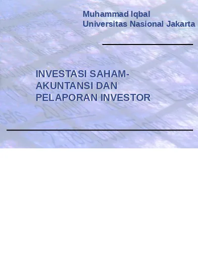 Analisis Aktivitas Investasi Antar Perus