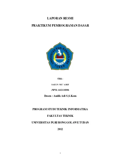 LAPORAN RESMI PRAKTIKUM PEMROGRAMAN DASAR