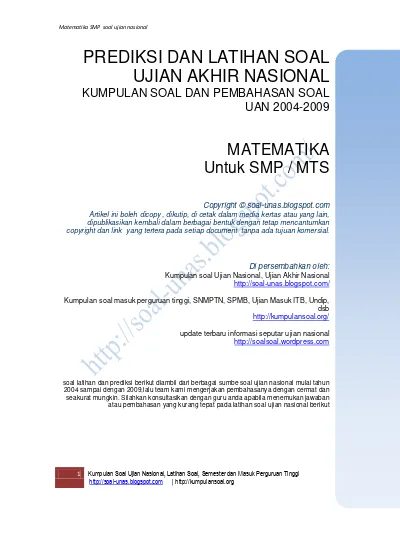 Kumpulan Soal Dan Pembahasan Soal Uan 2004 2009