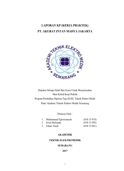 Contoh Laporan Praktek Kerja Lapangan Mahasiswa Teknik Elektro : Contoh ...