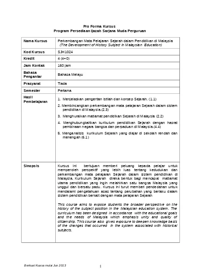 Proforma Sjh1024 Perkembangan Mata Pelaj