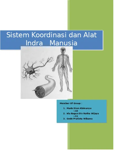 Sistem Koordinasi Dan Alat Indra Manusia