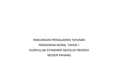 Rpt Tahun 1 Kssr Rpt Pendidikan Moral Sk Tahun 1