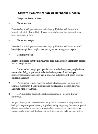 Top Pdf Bab 2 Sistem Pemerintahan Di Indonesia Dan Berbagai Negara 123dok Com