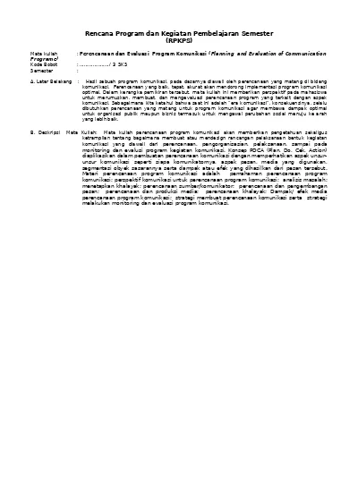 Top Pdf Rps Perencanaan Pembelajaran Sosiologi 2016 123dok Com