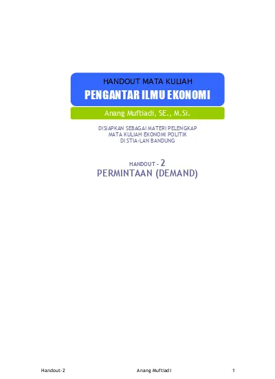 Handout 2 HANDOUT MATA KULIAH PENGANTAR