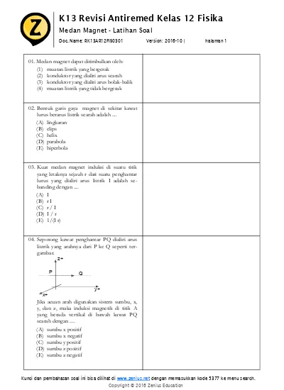 Latihan Soal Fisika Sma Kelas Xii