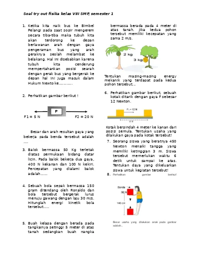 Top Pdf Soal Fisika Kelas 8 Semester 1 123dok Com