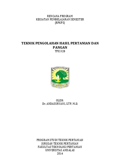 Teknik Pengolahan Hasil Pertanian Pdf