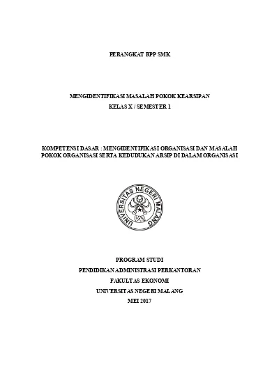 Top Pdf Kd 3 10 Mengidentifikasi Organisasi Dan Masalah Pokok Kearsipan Serta Kedudukan Kearsipan Dalam Organisasi 123dok Com