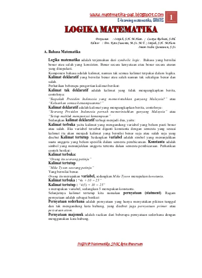 Modul Matematika Logika Matematika Pdf