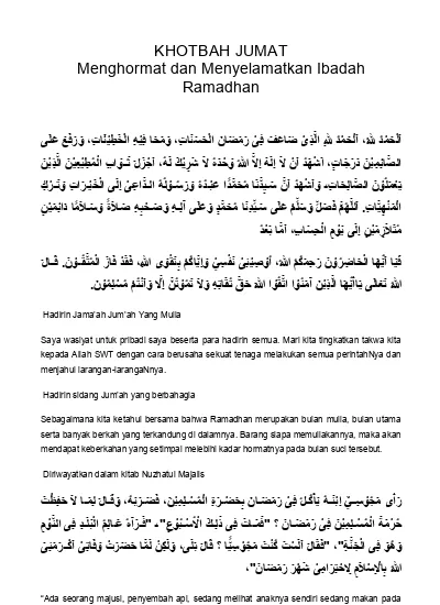 Jumat akhir ramadhan pdf khutbah Khutbah Jumat