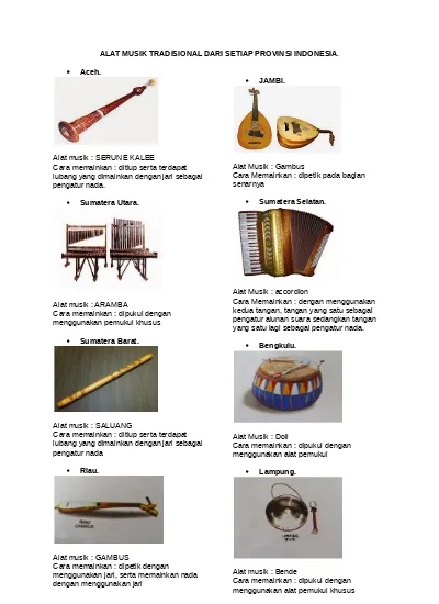 10 nama alat musik dan cara memainkannya