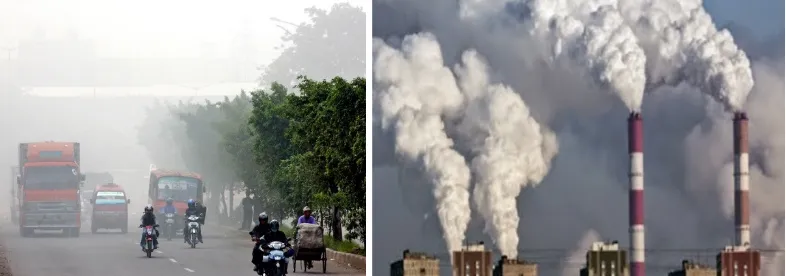 Hujan asam dapat terjadi sebagai akibat pembuangan limbah asap dari pabrik maupun kendaraan yang mengandung