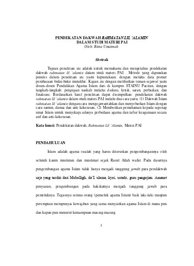 Top Pdf Pendekatan Dakwah 123dok Com