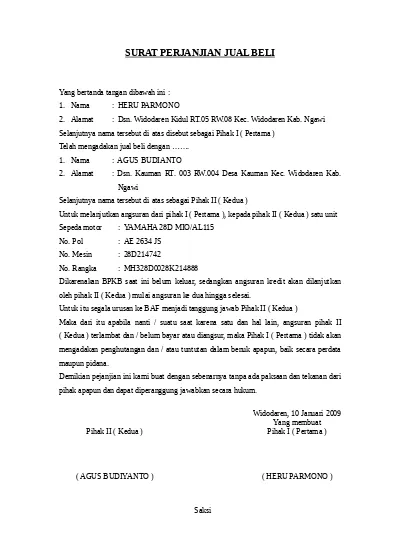 Top PDF Contoh Surat Perjanjian Jual Beli Tanah - 123dok.com