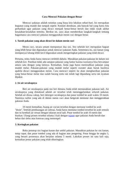 Cara Mencuci Pakaian Dengan Benar 1
