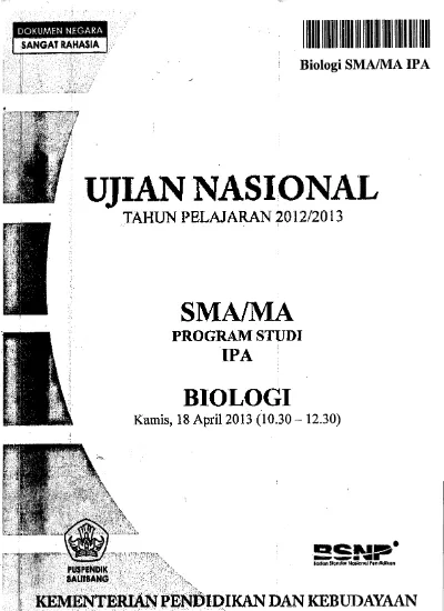 Kumpulan Arsip Soal Un Biologi Sma Tahun 2008 2012