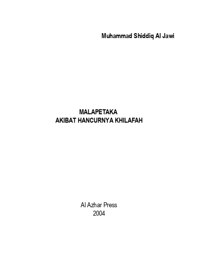 Malapetaka Akibat Hancurnya Khilafah Pdf