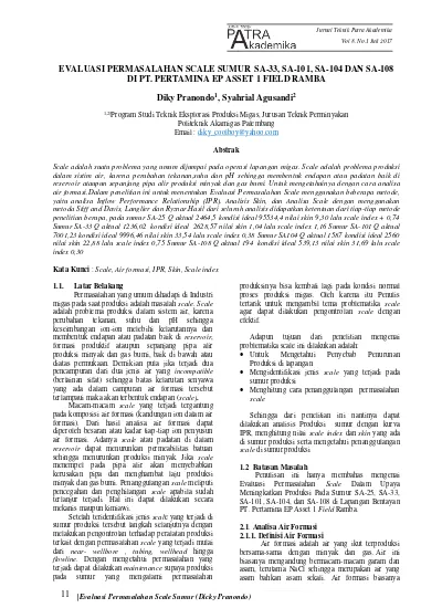 Top Pdf View Of Analisa Kerusakan Formasi Pada Sumur Injeksi Dengan