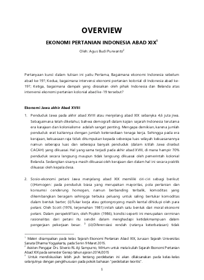 Overview Ekonomi Pertanian Indonesia Aba