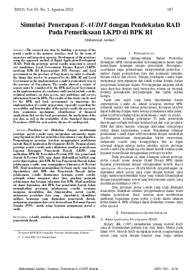 Simulasi Penerapan E-AUDIT Dengan Pendekatan RAD Pada Pemeriksaan LKPD ...