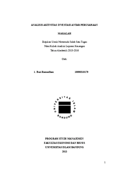 Analisis Aktivitas Investasi Antar Perus