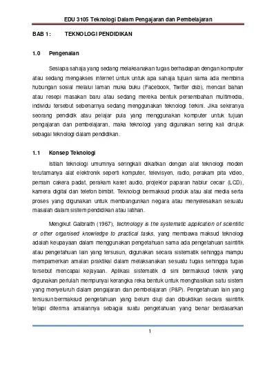 Edu 3105 Teknologi Dalam Pengajaran Dan