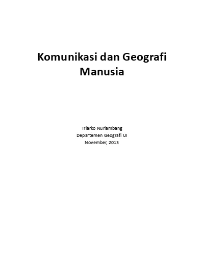 Pertemuan I Dan Ii Mata Kuliah Geografi Sosial 0