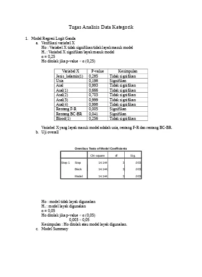 Tugas Analisis Data Kategorik 1 Model R