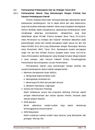 Rencana Pembangunan Dan Rencana Kerja Pemerintah 6. BAB II_2.3.