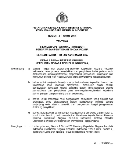 Perkara Yang Digelar - STANDAR OPERASIONAL PROSEDUR GELAR PERKARA ...