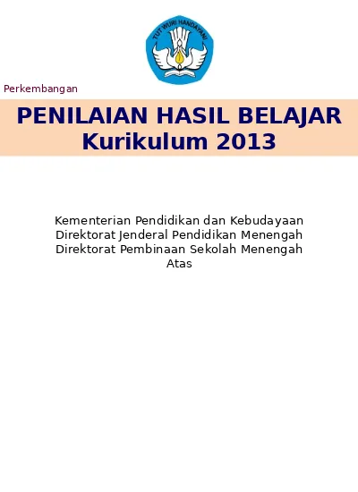 PENILAIAN HASIL BELAJAR Kurikulum 2013