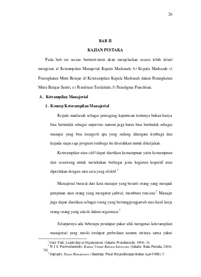 A Ketrampilan Manajerial 1 Konsep Keterampilan Manajerial Keterampilan Manajerial Kepala Madrasah Dalam Peningkatan Mutu Belajar Santri Studi Multisitus Di Madrasah Diniyah Roudlotul Mustofa Rejotangan Dan Madrasah Diniyah Al Fattahiyyah Boyolangu Tu